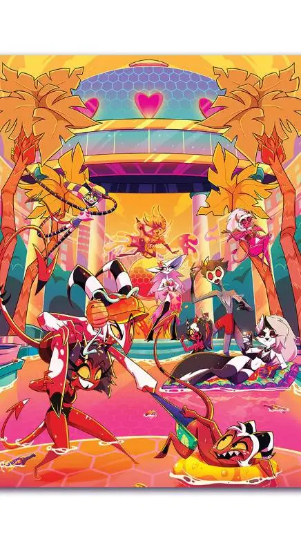 ai character: hb pool party background