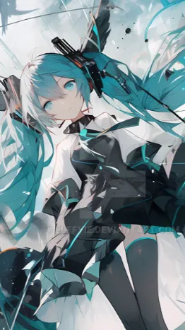 ai character: Hastune miku background