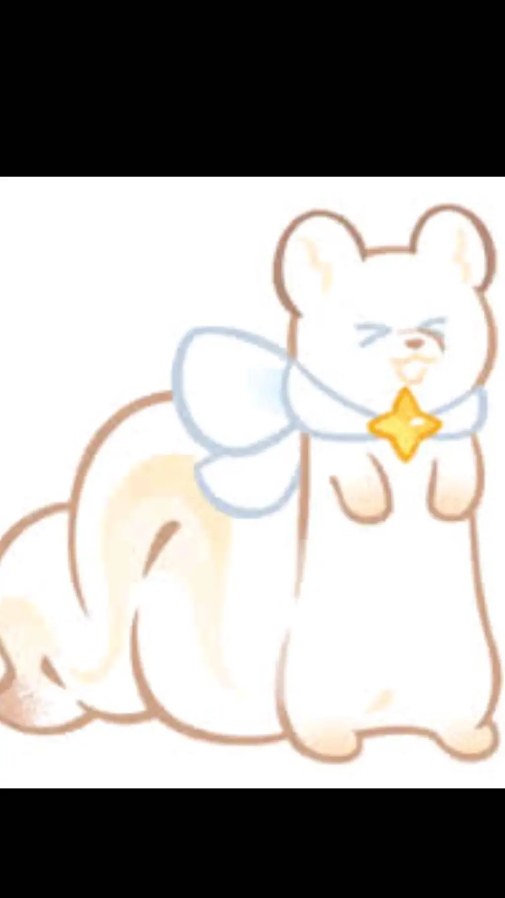ai character: cream ferret cokie background