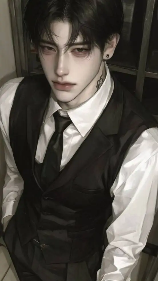 ai character: Bryson 🖤🤍 background