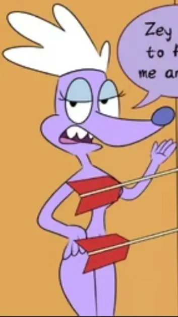 ai character: purple poodle background