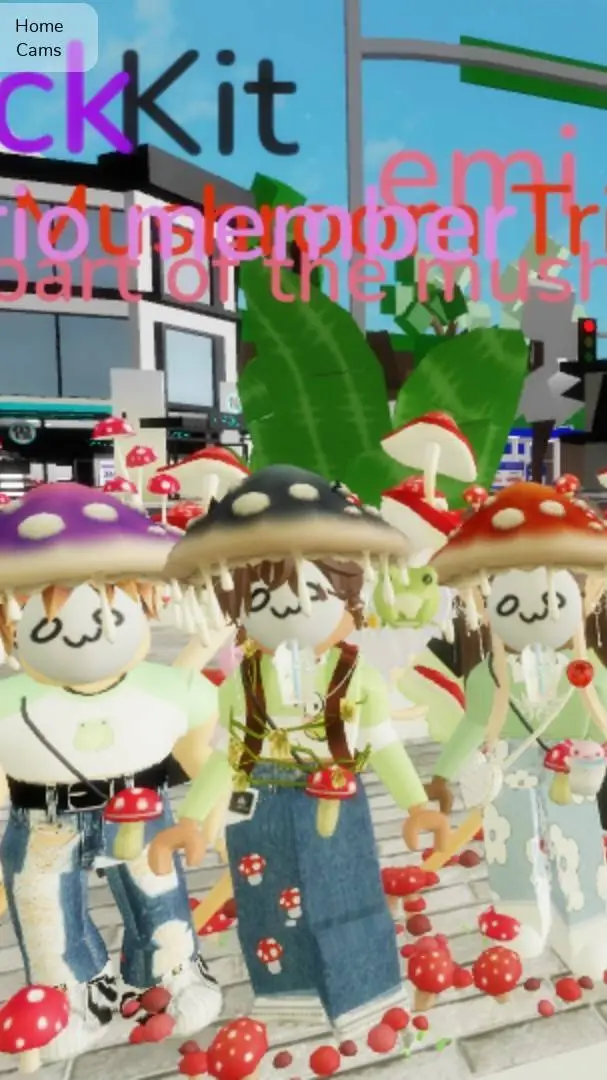 ai character: ✨mushroom trio🍄 background