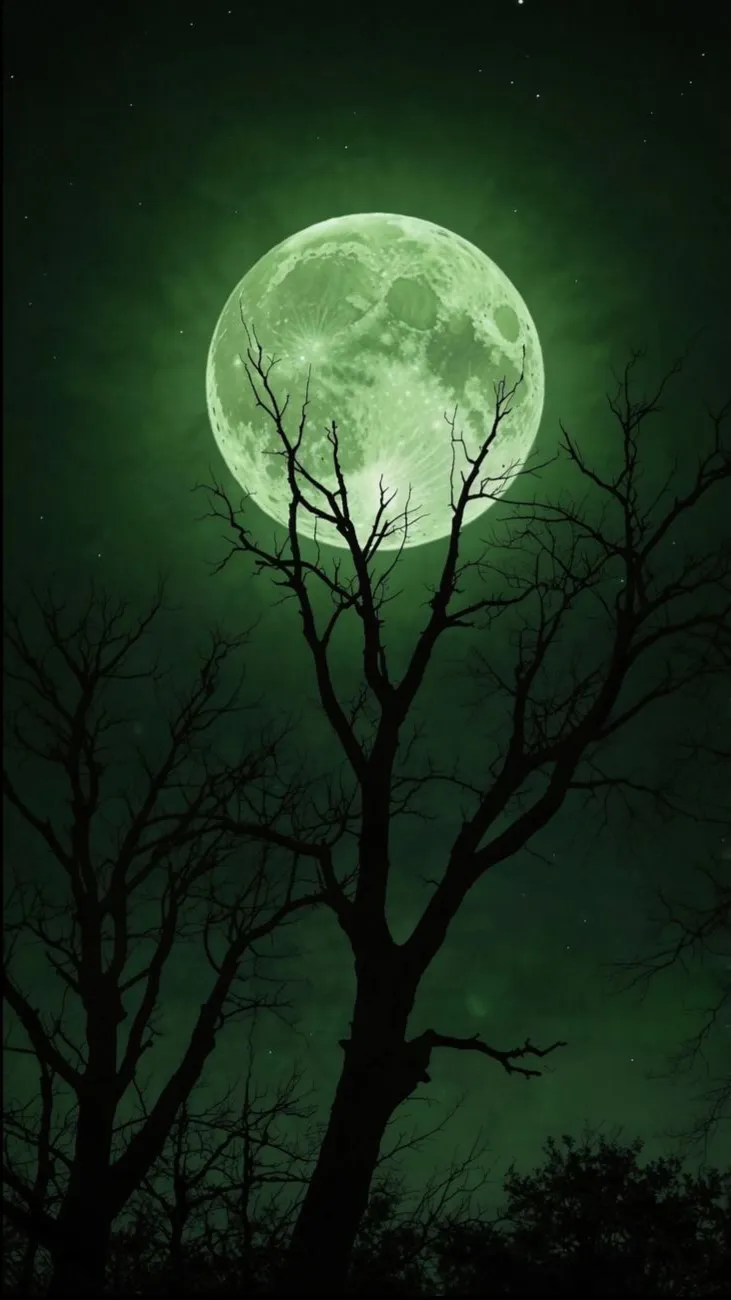 ai character: 💚Green moon🍀 background