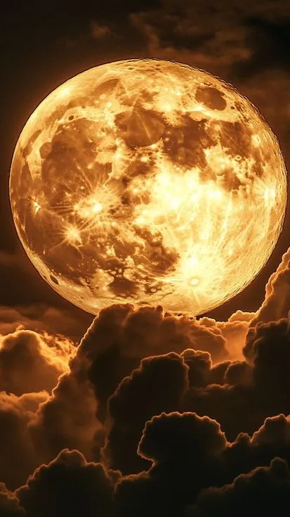 ai character: ⭐️Gold moon🌟 background