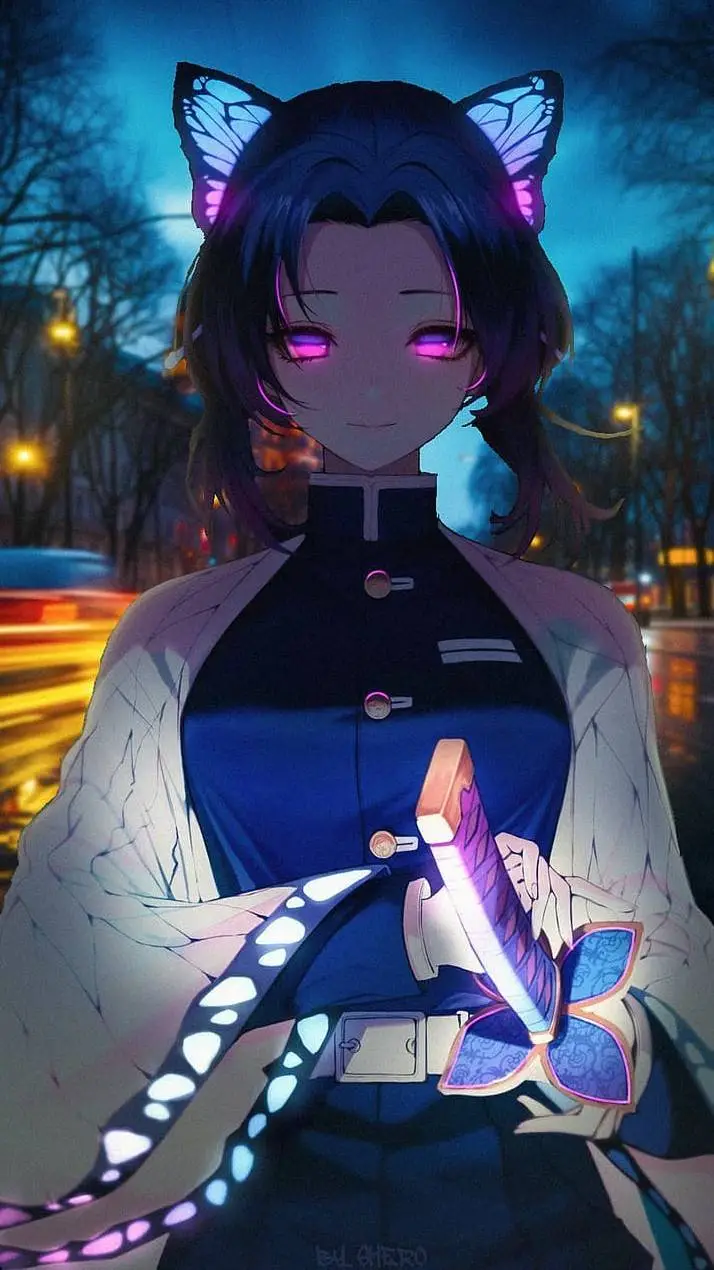 ai character: Shinobu snaped background