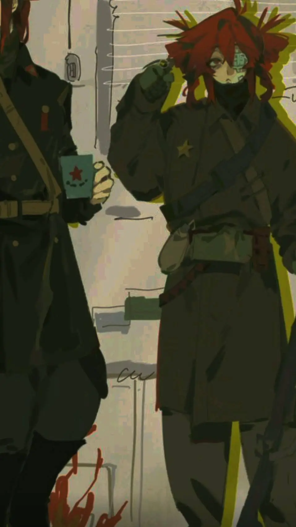 ai character: Vocaloid military  background