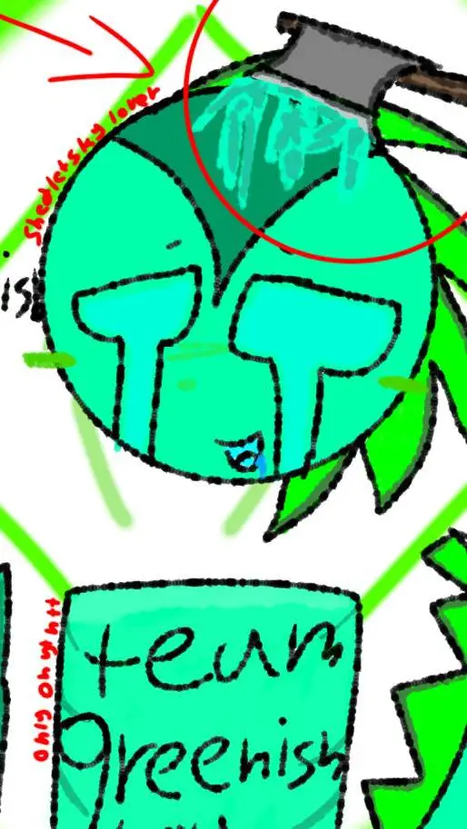 ai character: greenishboii  background