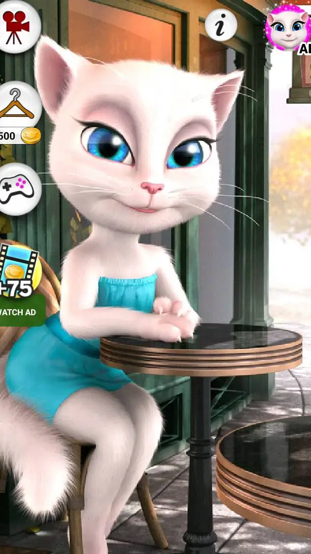 ai character: cafe of angela background