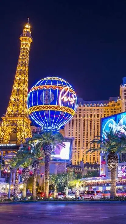 ai character: 🩵🪩Las Vegas🪩💙 background