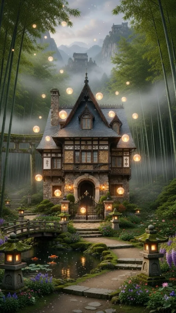 ai character: Tranquil Home background