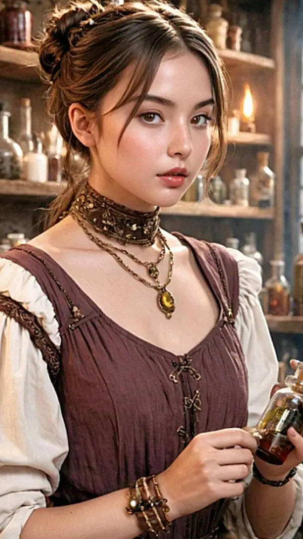 ai character: Grace J. Swanson  background