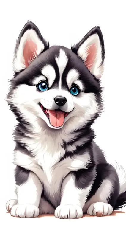 ai character: U are baby husky background