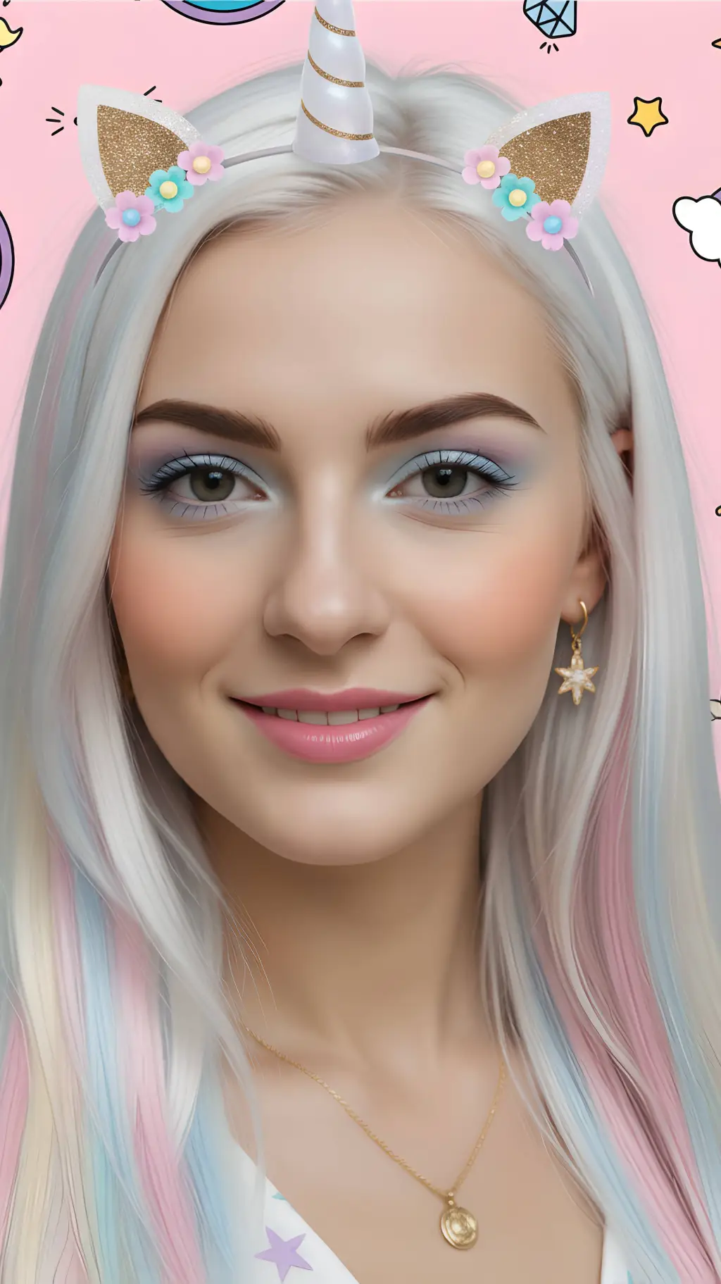 ai character: Della Unicorn background