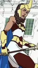 ai character: war woman background