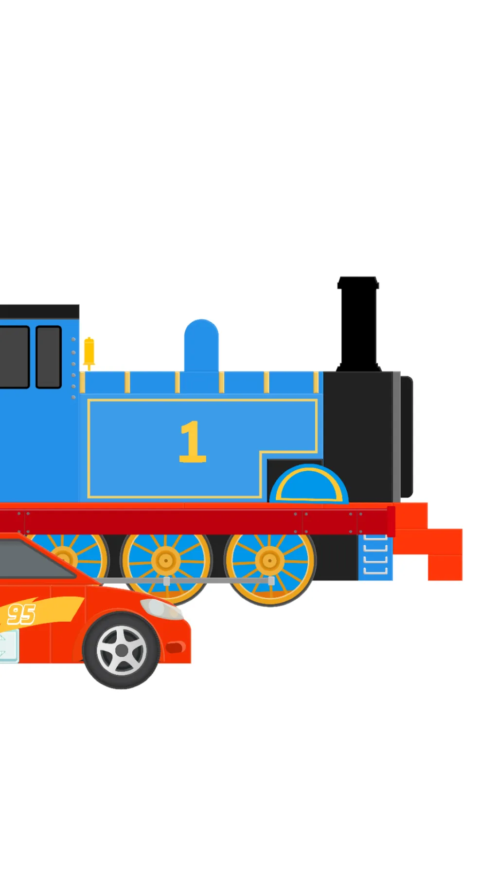 ai character: Bluetrainredcar background