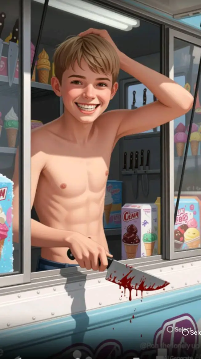 ai character: Roy ice cream boy background