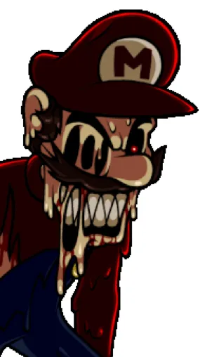 ai character: Mario .exe melted background