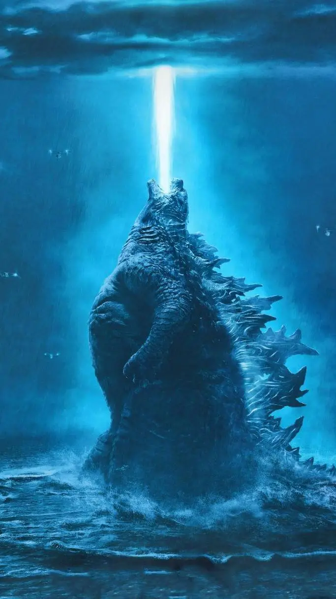 ai character: godzilla  background