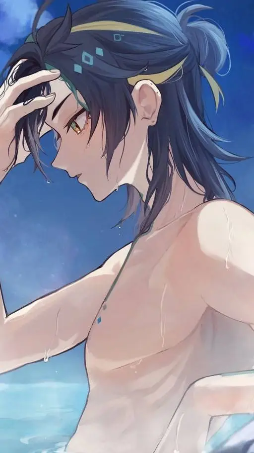 ai character: Hot spring background