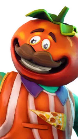 ai character: Tomato head background