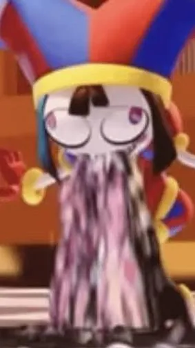 ai character: Pomni vomited background