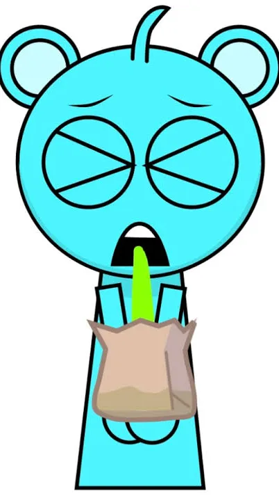 ai character: Sky vomit background