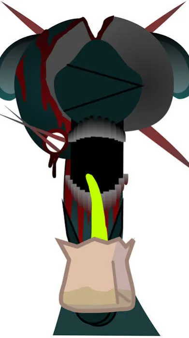 ai character: Sky phase 8 vomit background