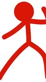 ai character: red stickman  background