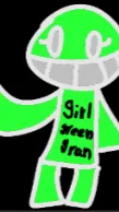 ai character: Girl green  background