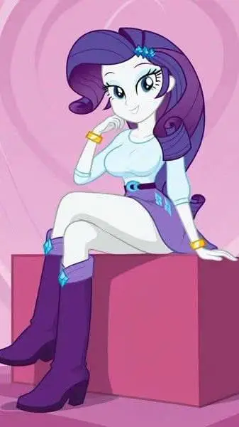 ai character: MLP Rarity EQG background