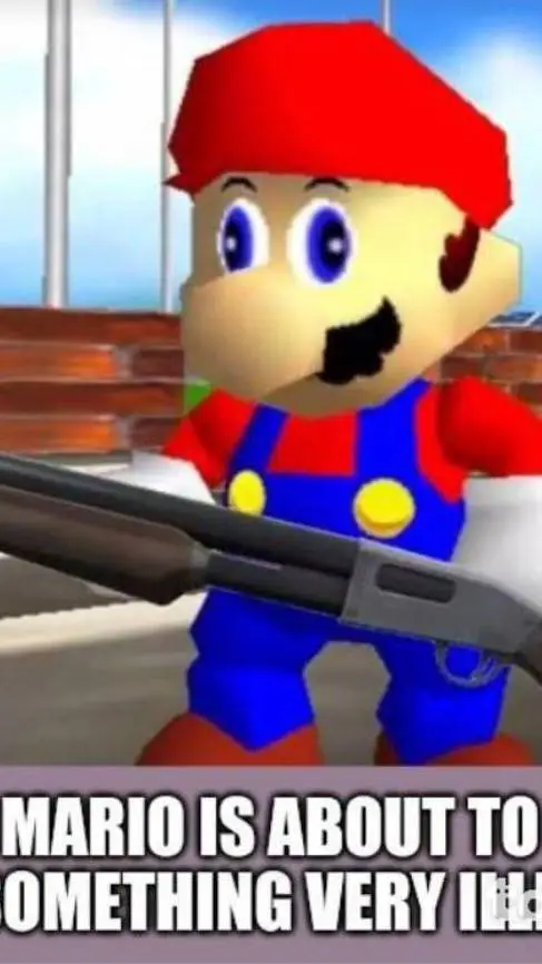 ai character: Mario has a gun background