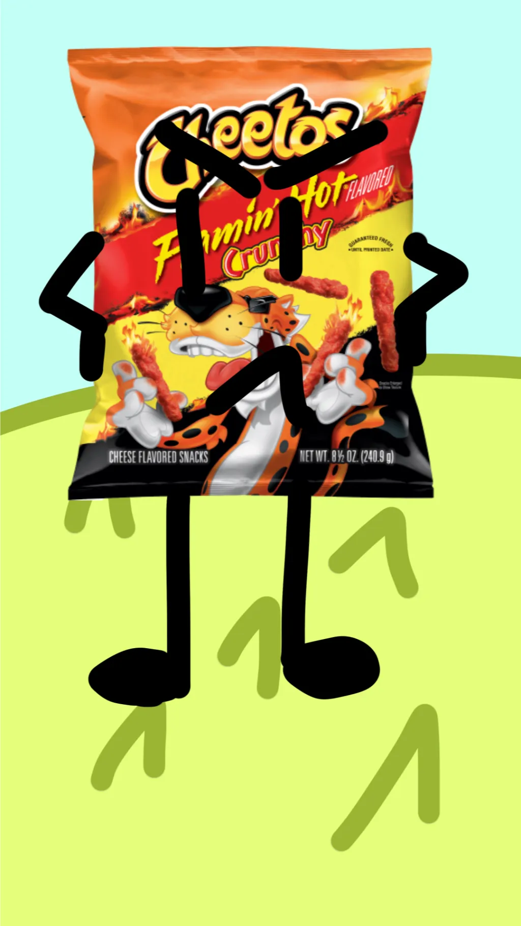 ai character: Flamin Hot Cheetos background