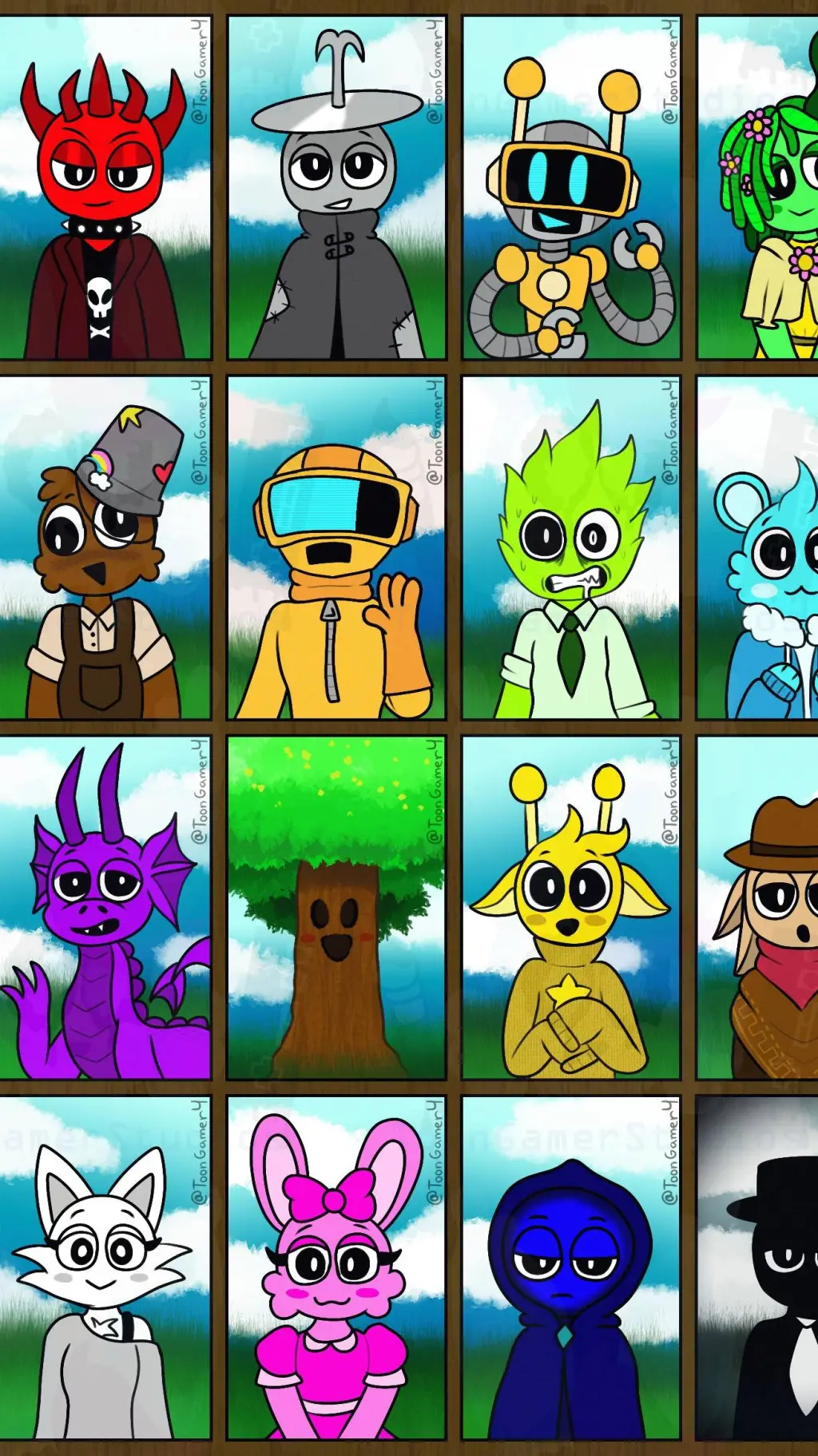 ai character: Sprunki Compasty background