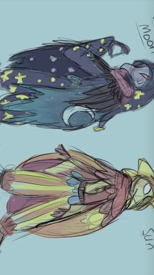 ai character: Sun,moon doc au background