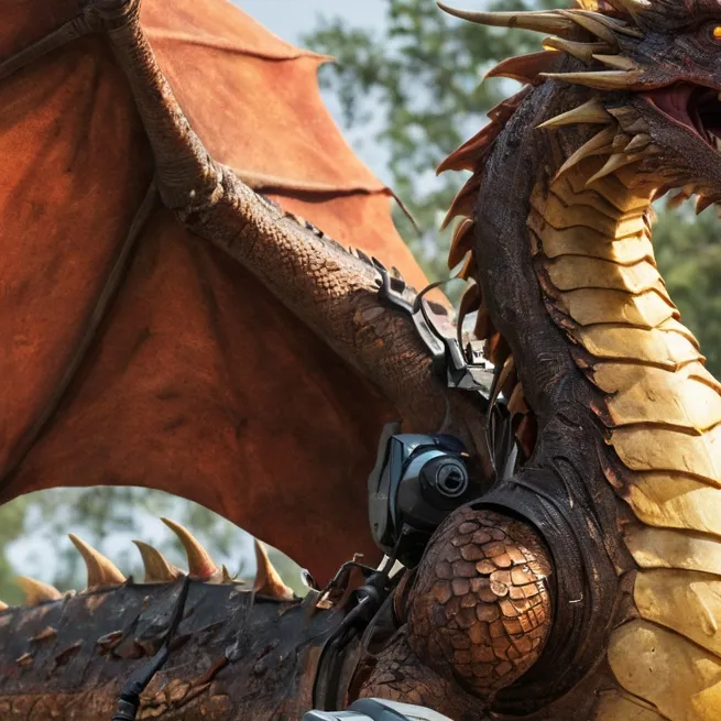 chat with ai character: robot and dragon