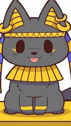 ai character: anubis 💙💛🖤 background