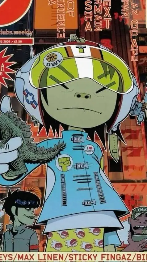 ai character: GoRiLLaZ background