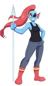 ai character: Undyne vore background