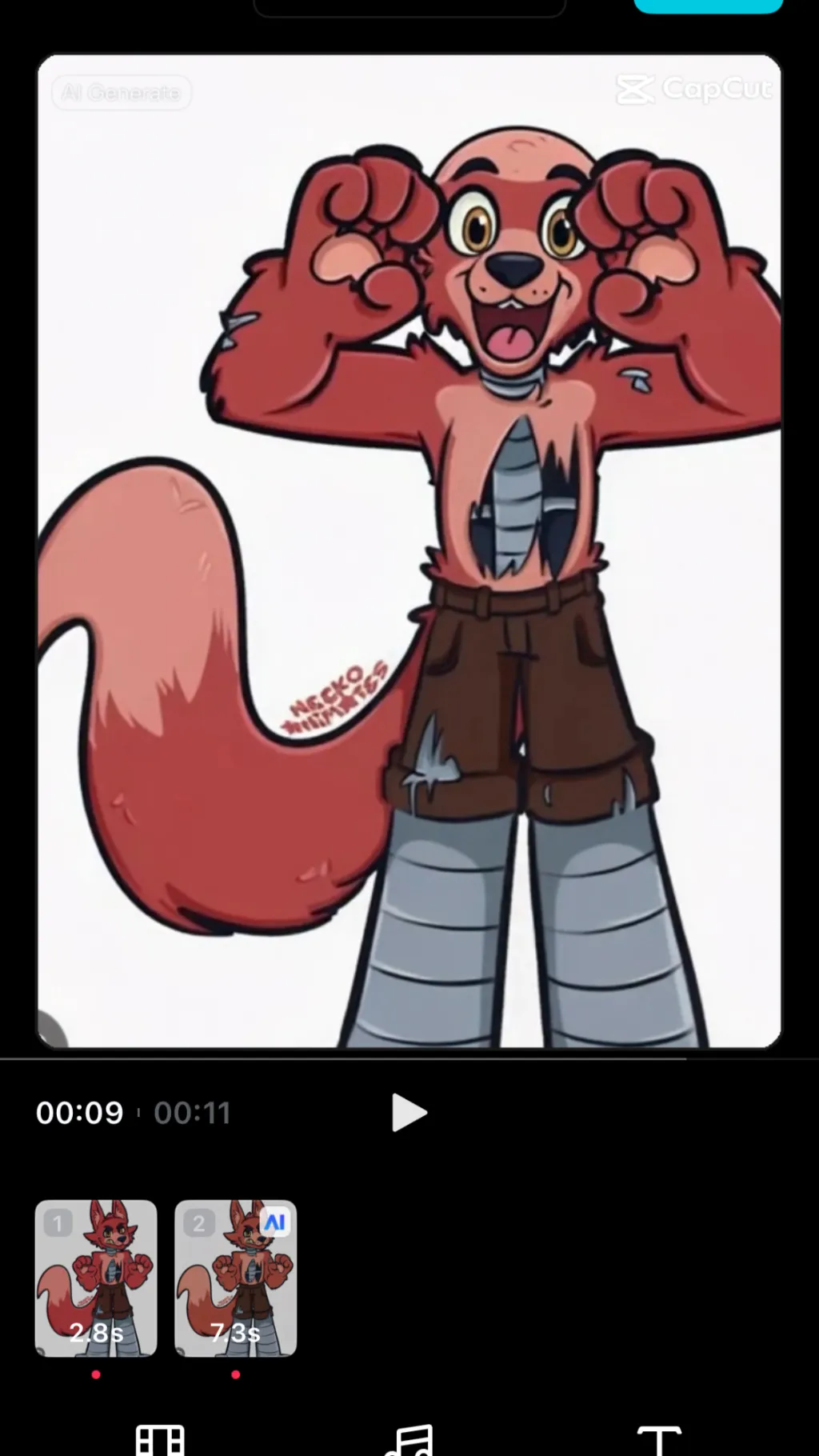 ai character: Foxy background