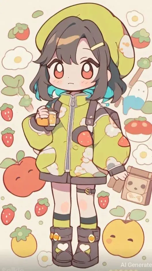 ai character: Strawberry Girl background