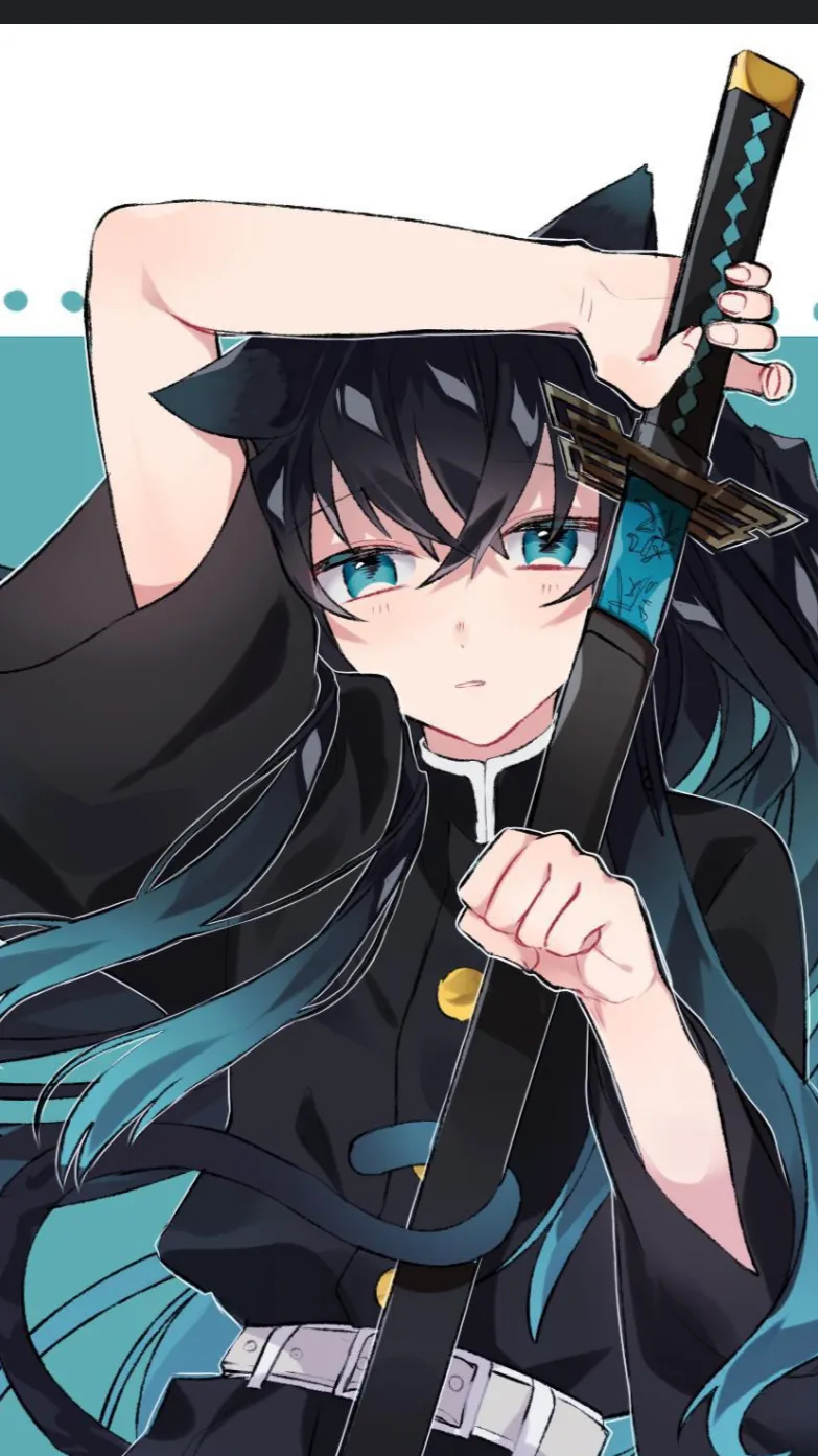 ai character: Muichiro cat background