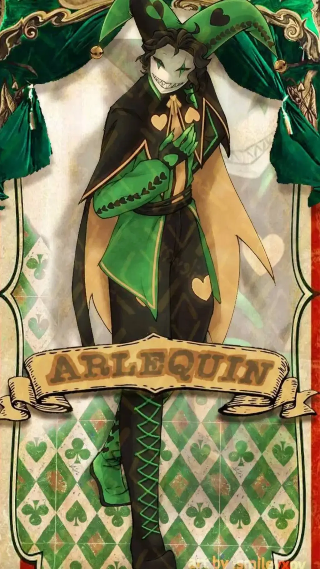 ai character: harlequin background