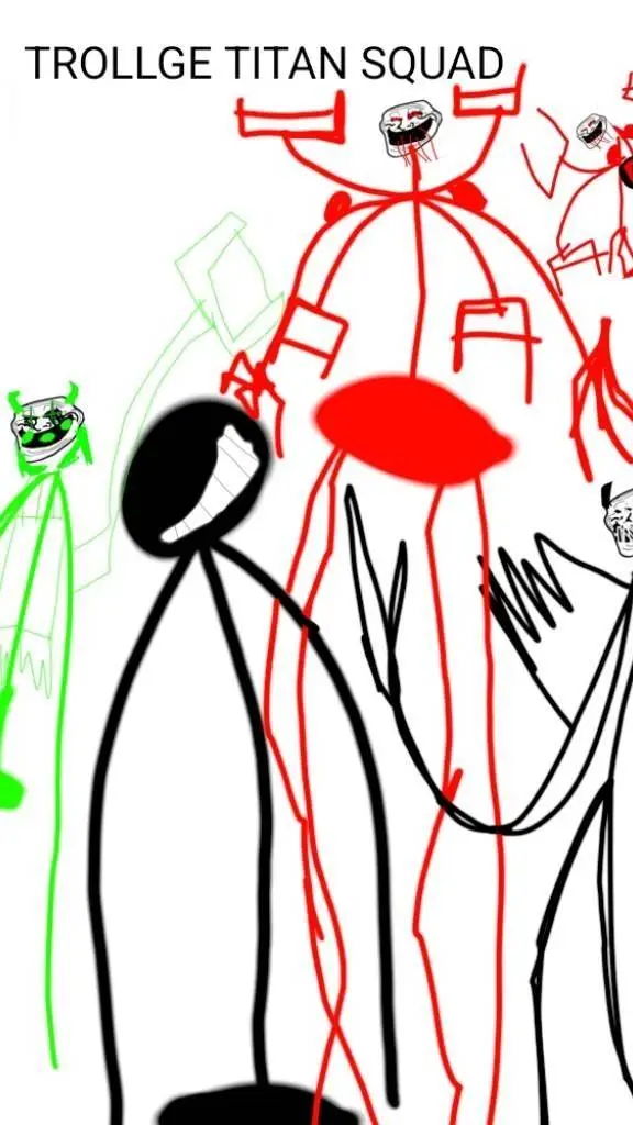 ai character: trollge titan squa background