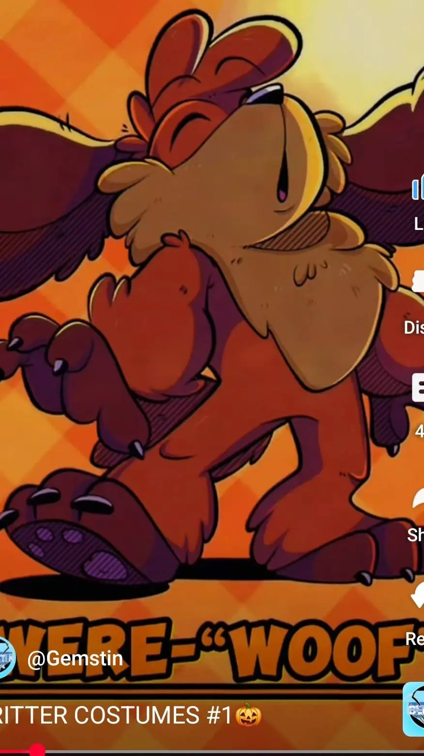 ai character: Dogday werewolf background