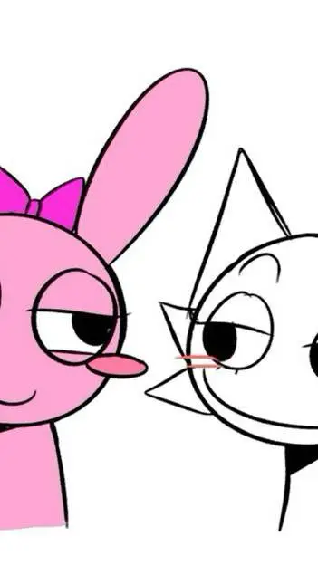 ai character: Pinki x Wenda 🐇🐱 background