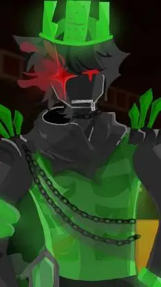 ai character: 💚1x1x1x1🖤⛓️ background