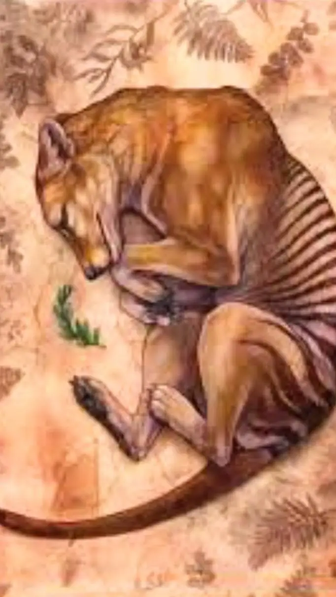 ai character: ♀️Tasmanian tiger background