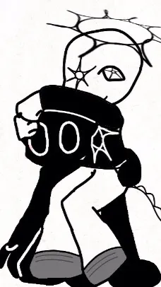 ai character: Anomaly and S0RX background