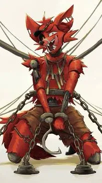 ai character: Foxy chained up background