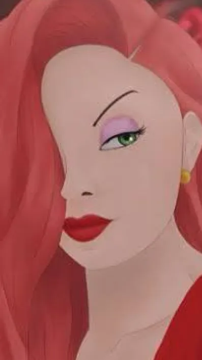 ai character: Jessica Rabbit  background